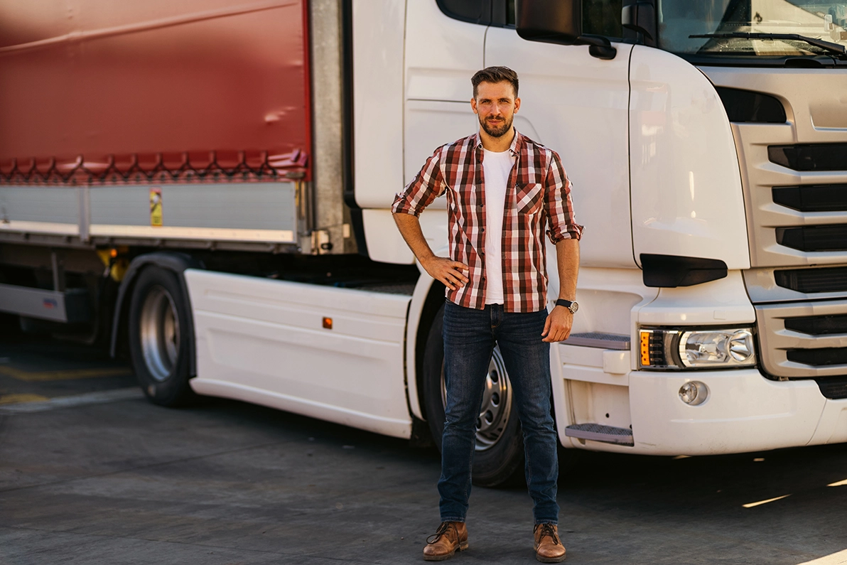 HGV Driver In-front of HGV