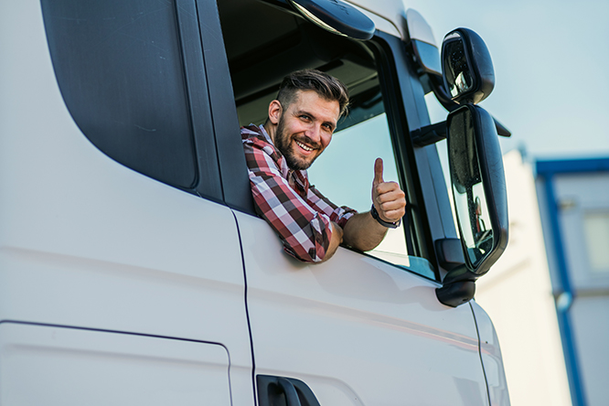 HGV Driver Thumbs Up